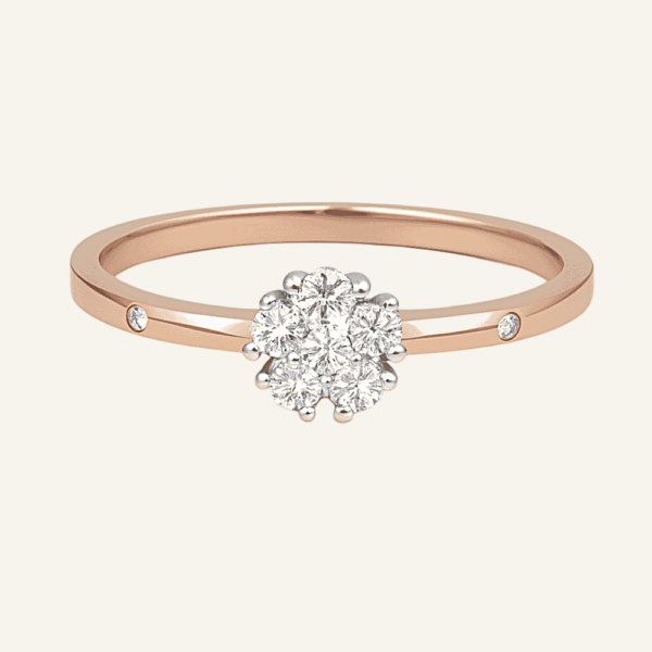 Floral 18k Gold and Diamond Ring
