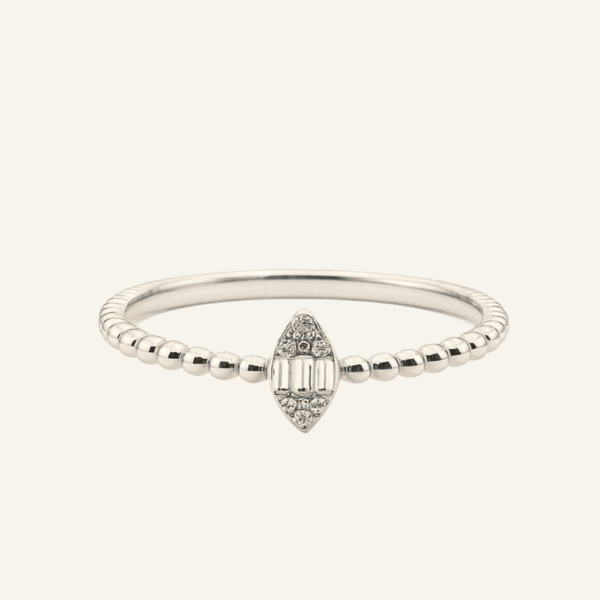 Marquise Shape 18k Gold and Diamond Ring