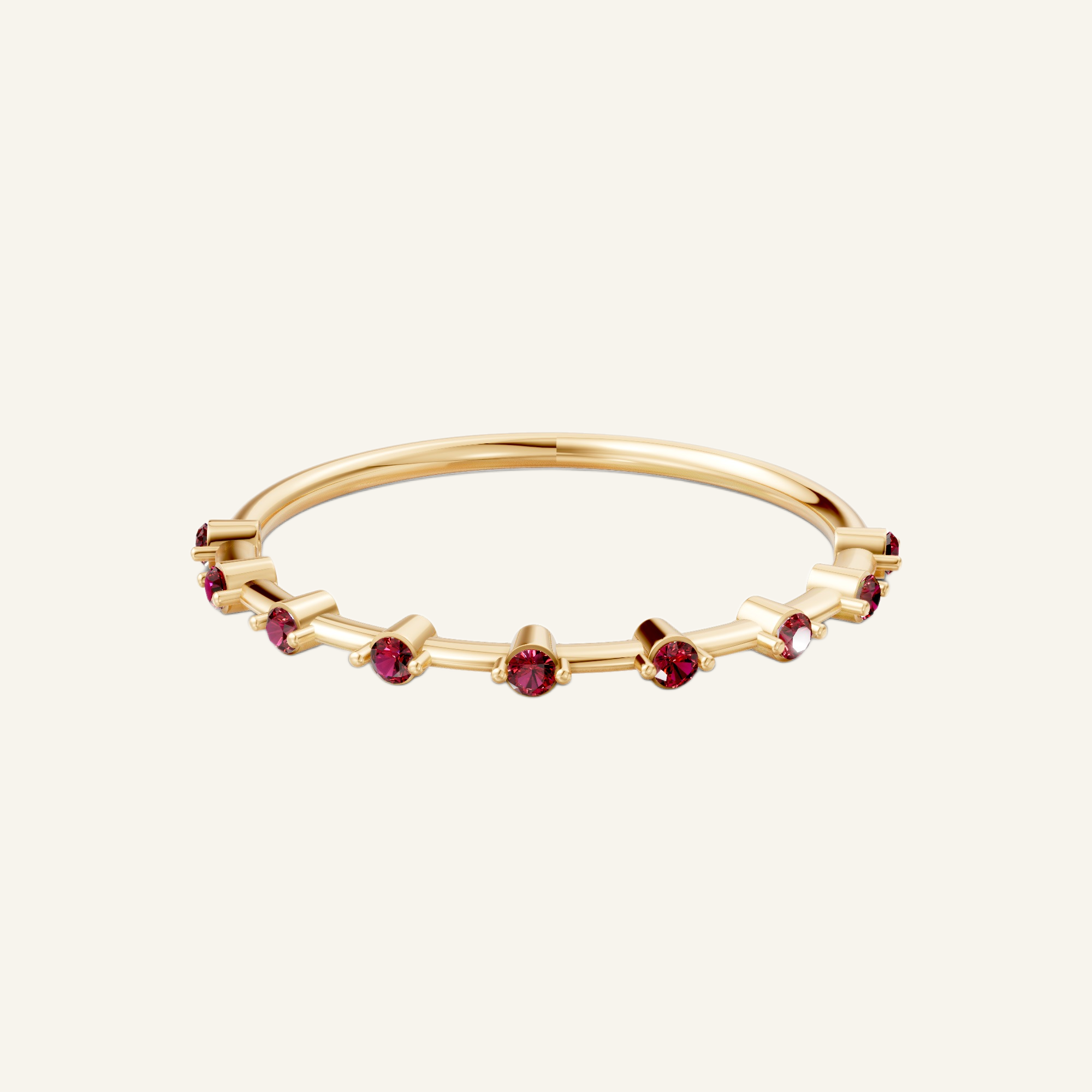 18k Half Eternity Ruby Ring - Image 1