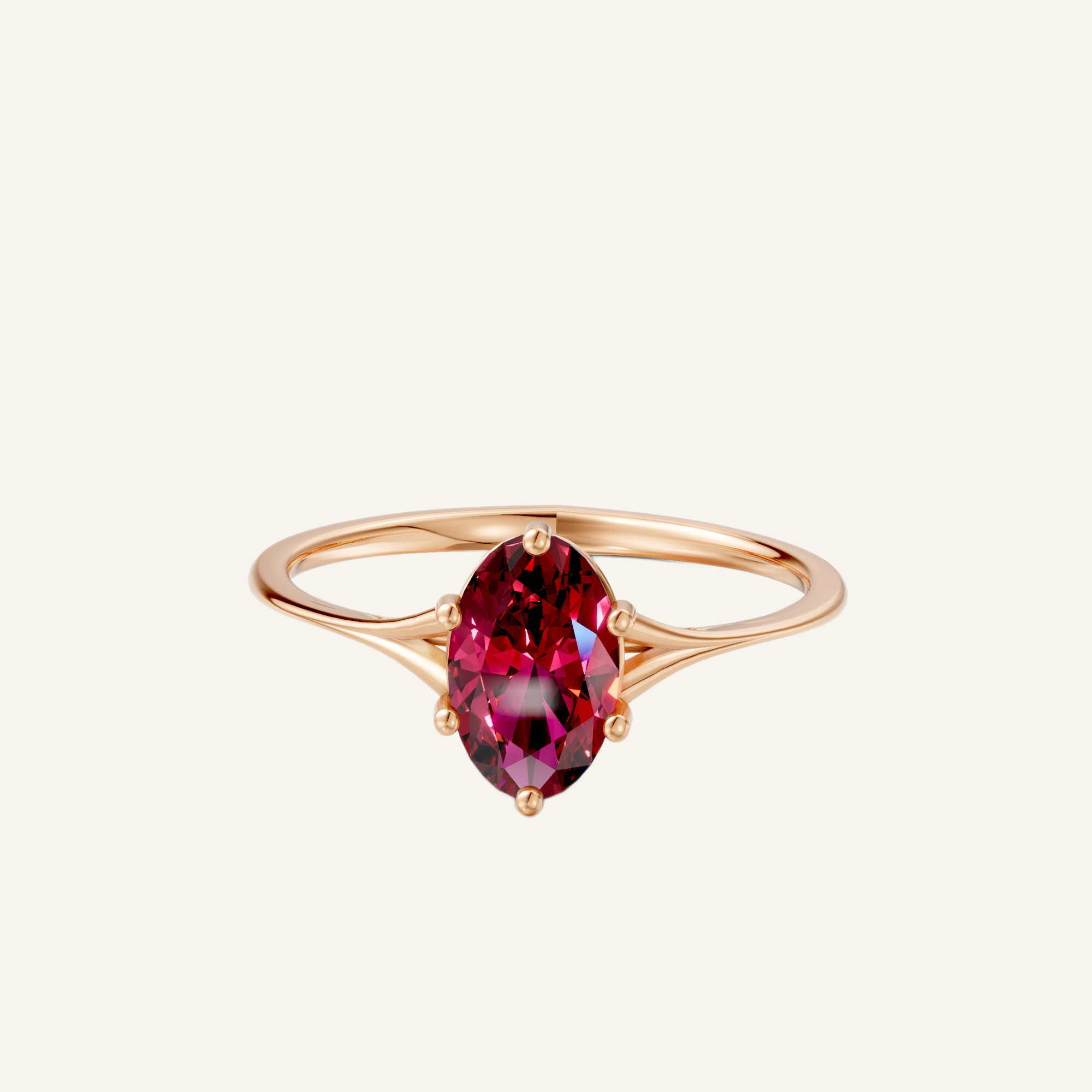18k Oval Ruby Engagement Ring - Image 1