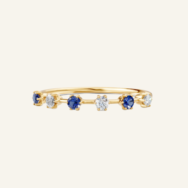18k Alternating Sapphire and Diamond Ring