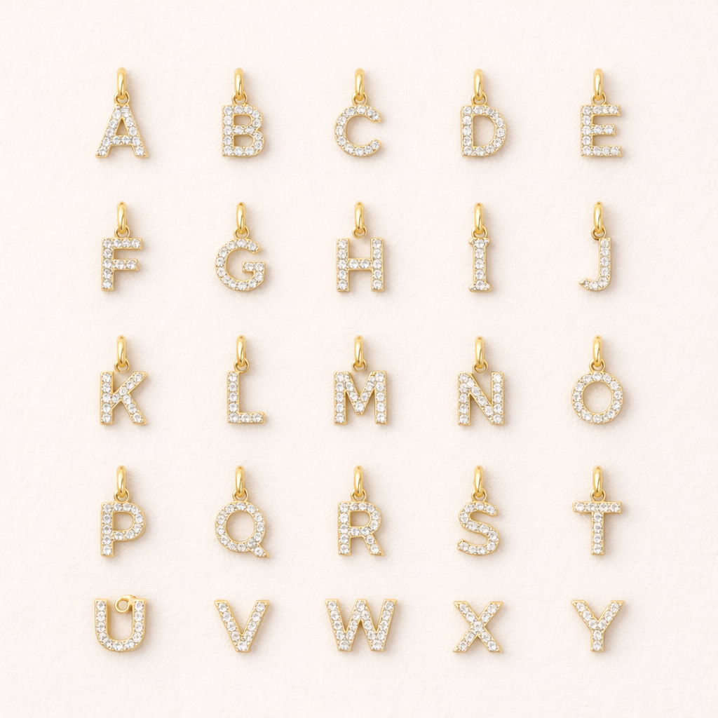 18K Gold Diamond Initial Necklace - Image 1
