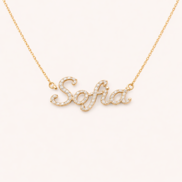 18K Gold Diamond Personalized Name Necklace