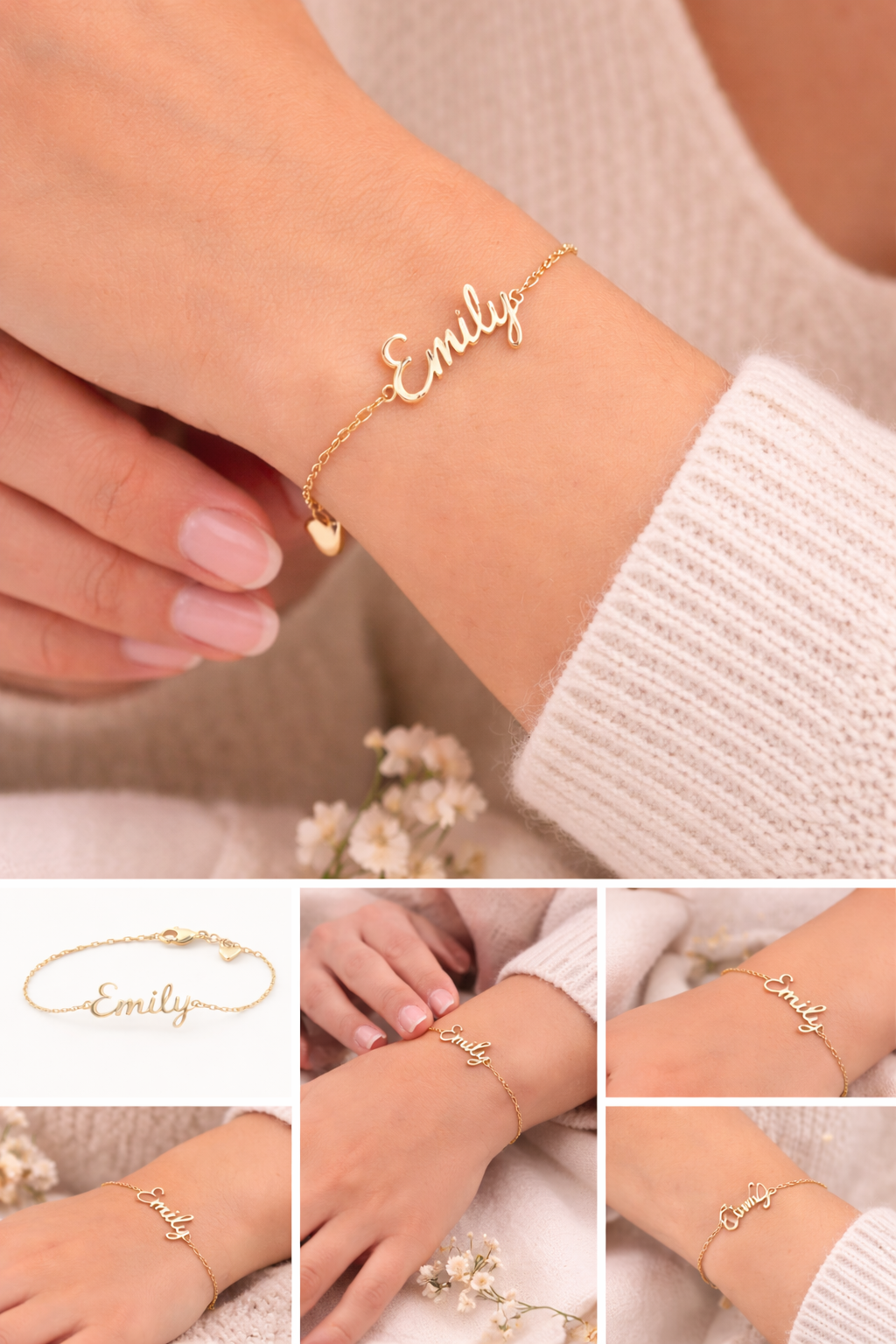18K Solid Gold Name Bracelet - Image 2