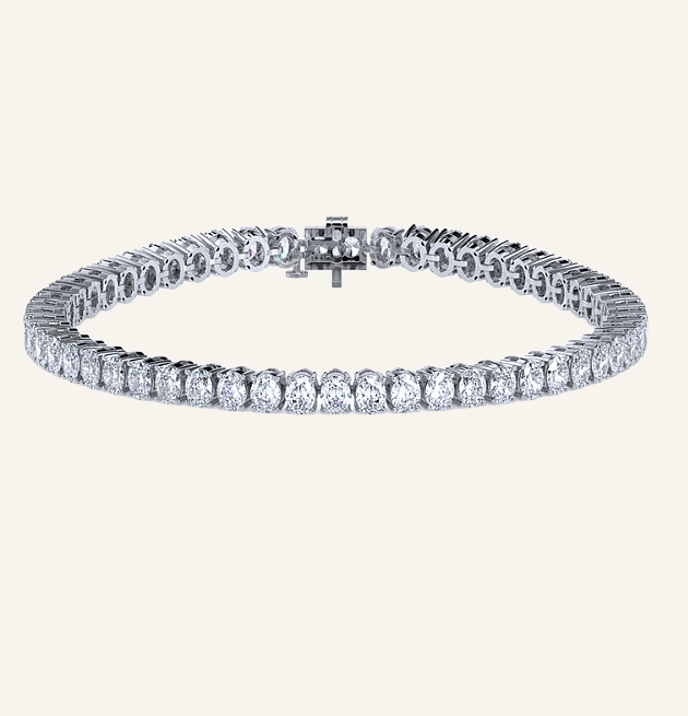 18k Diamond Oval cut Tennis Bracelet - Image 1