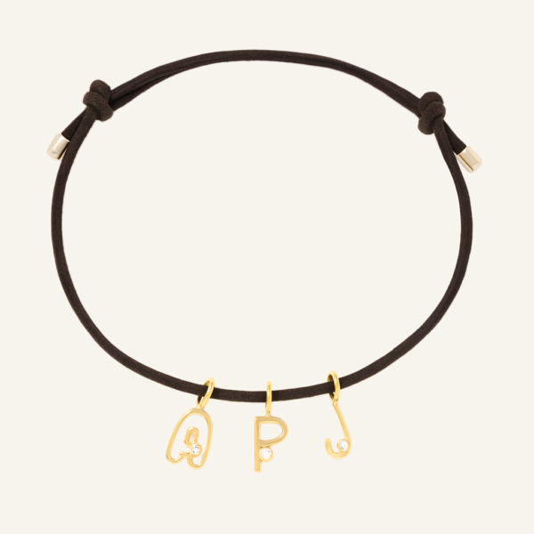 18k Personalized Initial Cord Bracelet