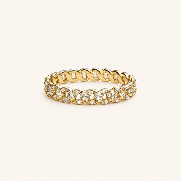 18K Gold Diamond Link Eternity Ring